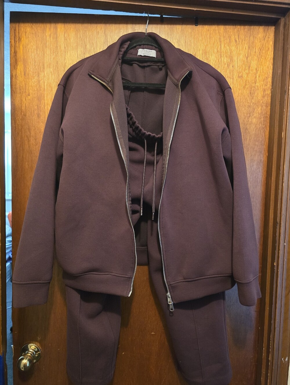 Primark Men's Plum Zip-Up Lounge Jacket and Matching Drawstring Pant